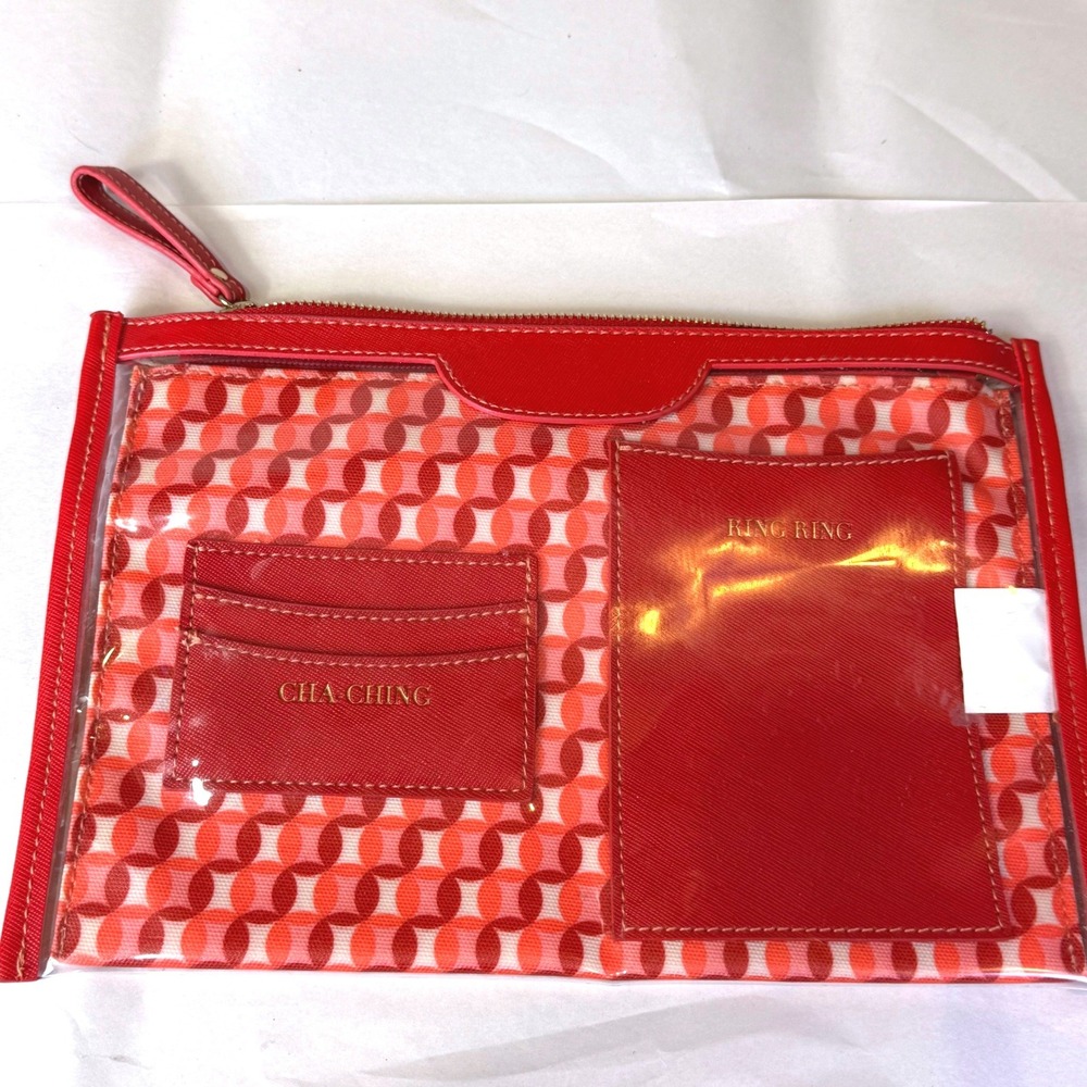 Safe Keeping Travel Pouch Set 2pc Bag‎ Red 11x7"
